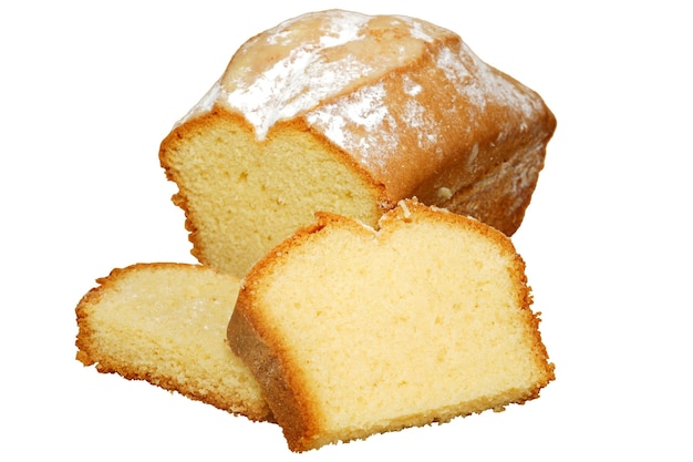 Pound cake Sliced sweet pound cake without background