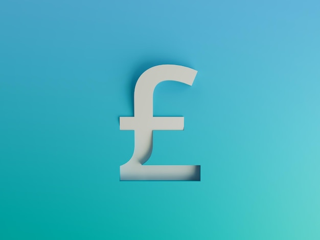 Pound Sterling Currency Simple Minimal Modern Corporate Gradient 3D Illustration Background