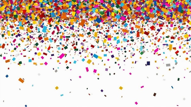 Poured confetti on a transparent background a frame Generative AI