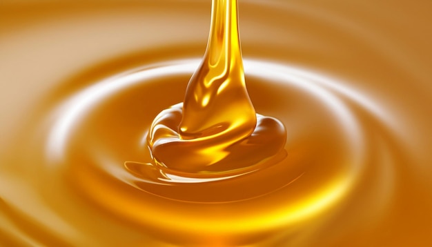 Pouring golden honey texture Healthy and natural delicious sweets Flow dripping yellow melted liquid Food background AI Generative