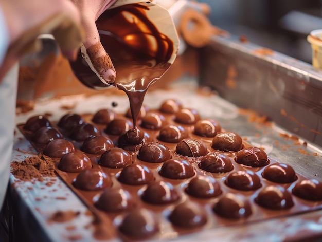 Pouring Melted Chocolate