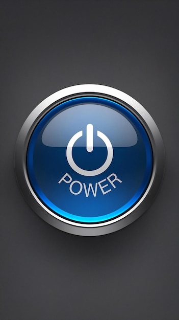 Photo power button blue with metallic edging