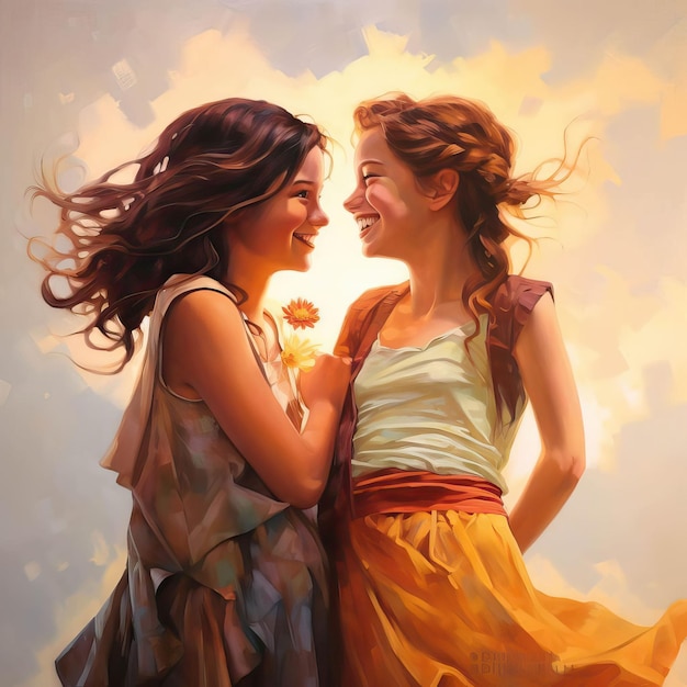 The power of friendship in a vibrant artwork