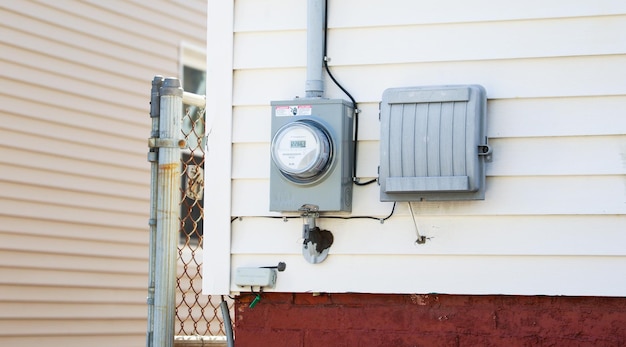 A power meter on a house