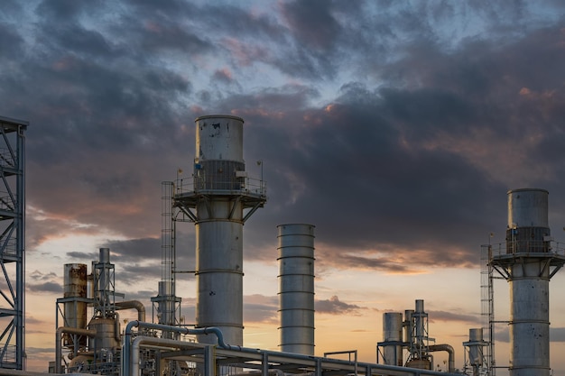 Power plant for Industrial at twilight