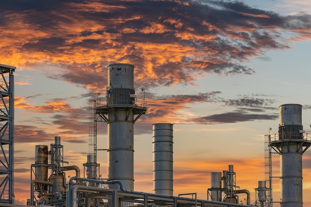 Power plant for Industrial at twilight