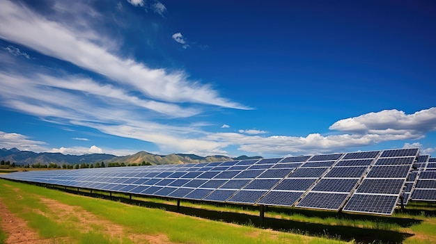 Power solar panels farm