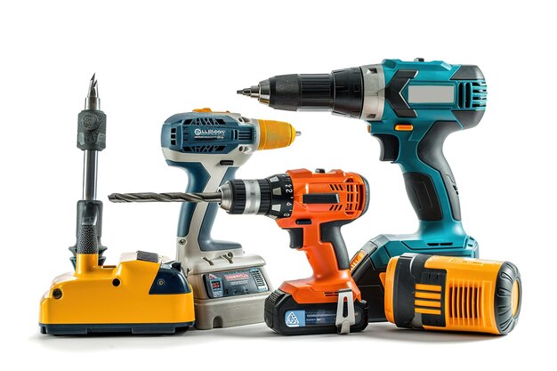 Power Tools Set Isolated In Transparent Background