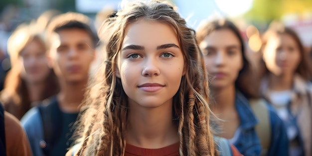 Photo the power of youth activists peacefully protesting for social justice concept youth activism social justice peaceful protest empowerment grassroots movement