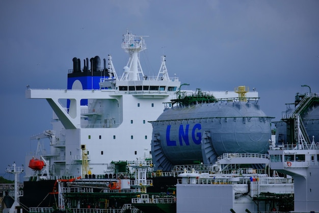 Powered by liquefied natural gas ship Ship with a dualfuel engine LNG tanker with a sustainable