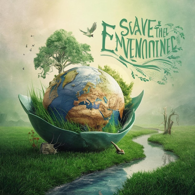 A powerful 3d illustration of a spinning globe World Environment Day