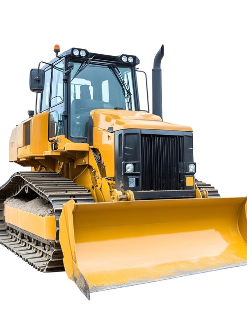 Photo powerful bulldozers in action heavy machinery for earthmoving construction and land development p