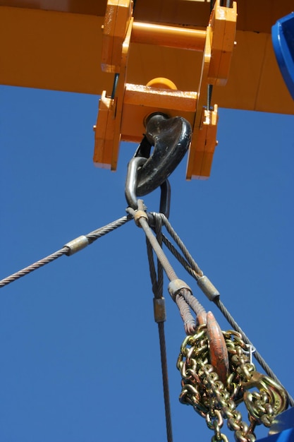 Photo powerful crane hook industrial background