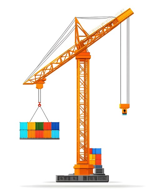 Photo powerful cranes in construction tower mobile and overhead cranes for heavy lifting and hoisting