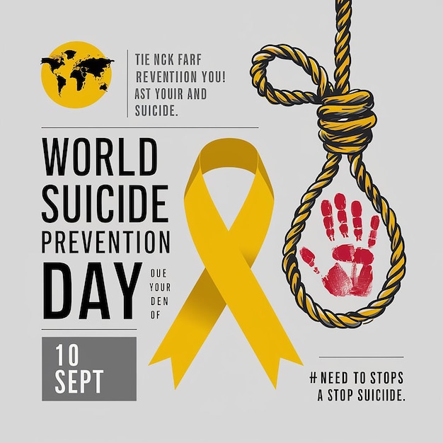 Photo a powerful digital poster for world suicide prevention day