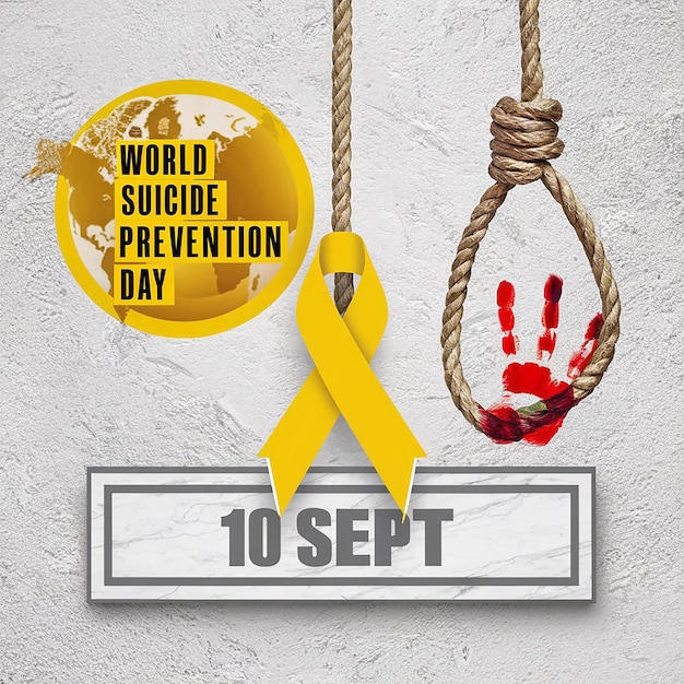 Photo a powerful digital poster for world suicide prevention day