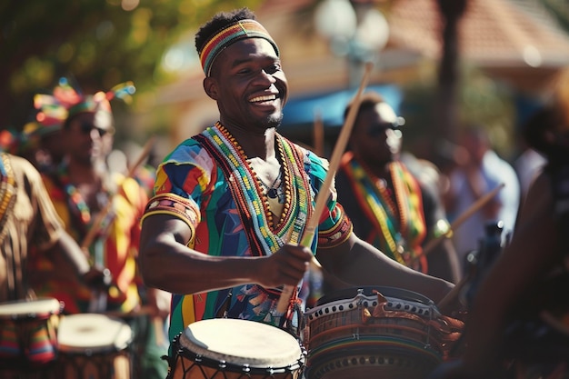 Powerful drumming driving the parade forward ar generative ai