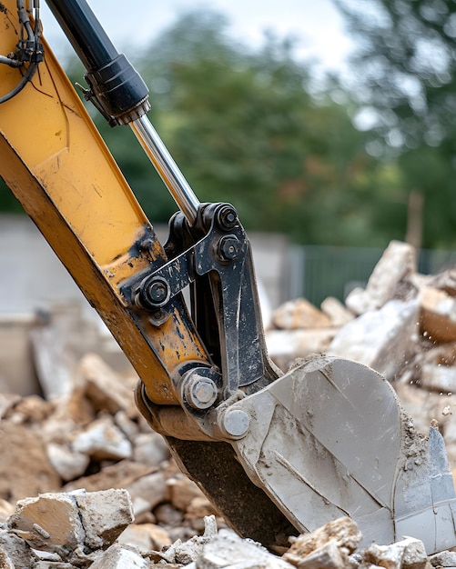 Photo powerful excavators in action heavy machinery for digging earthmoving and construction projects