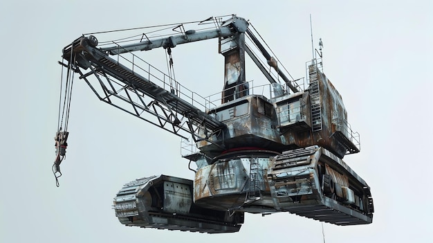 Powerful Industrial Crane Lifting Heavy Equipment on Construction Site