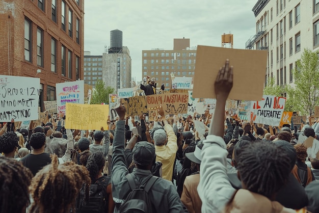 Photo powerful scene of peaceful urban protest