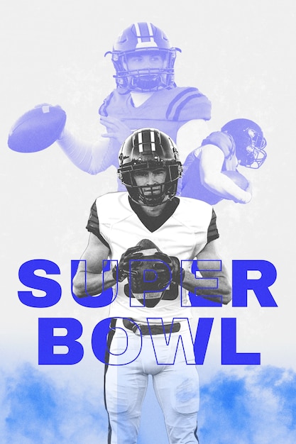 Photo powerful super bowl collage design