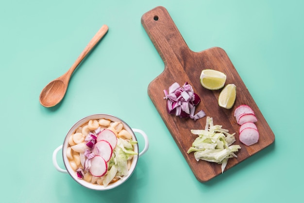 Pozole blanco typical food sudamerican