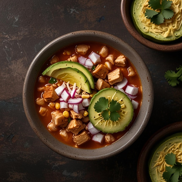 Photo pozole dish mexican food ai generated