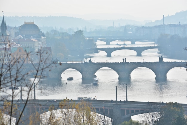 Prague bridges over the Vltava