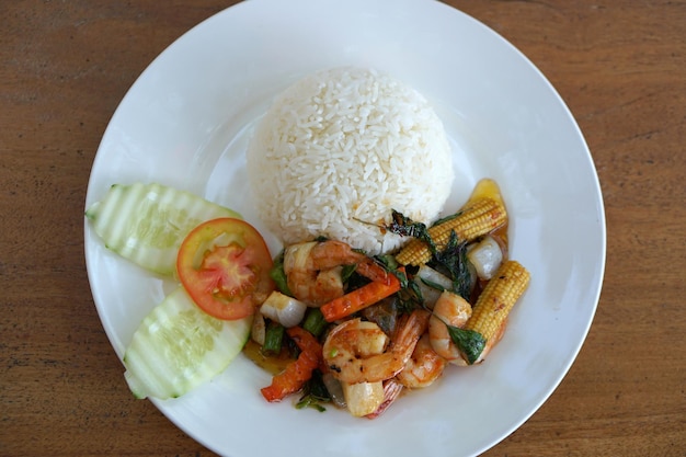 Prawns in a white plate