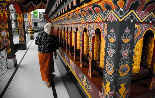 Prayer Wheels at Phuentsholing Monastry Bhutan