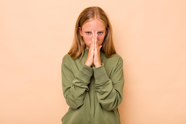 Praying showing devotion religious person looking for divine inspiration