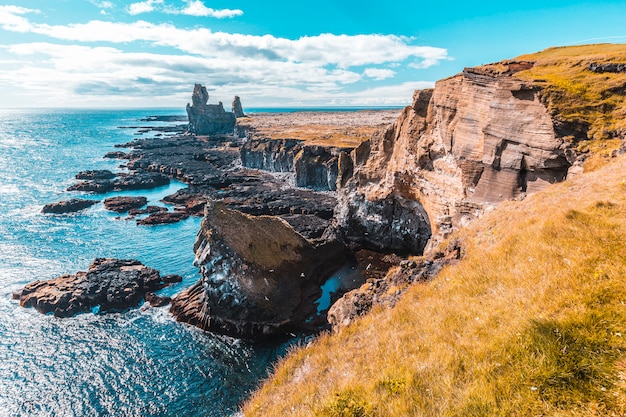 Precious stones on the coast of the Snaefellsnes peninsula. Iceland