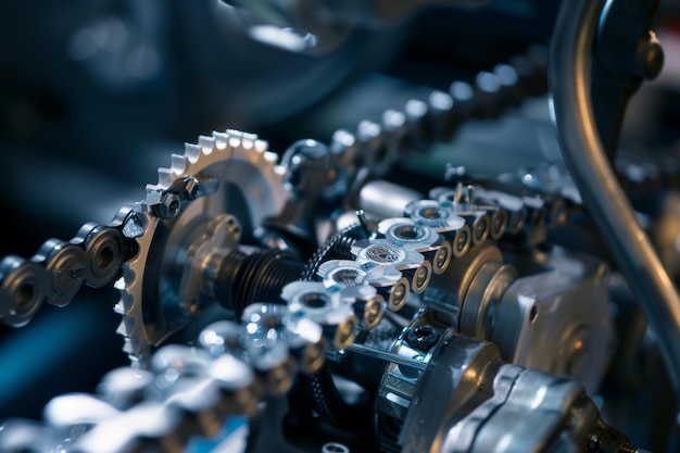 Precision Adjustment of Timing Belt in an Engine CloseUp Mechanical Engineering and Maintenance