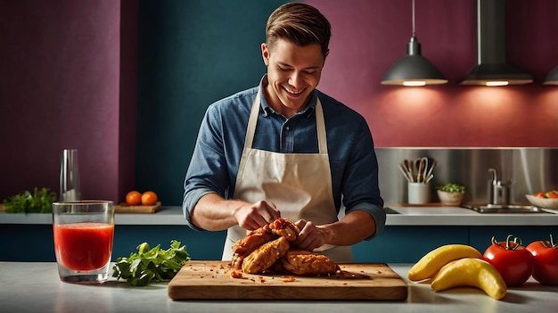 Photo precision chicken fillet slicing