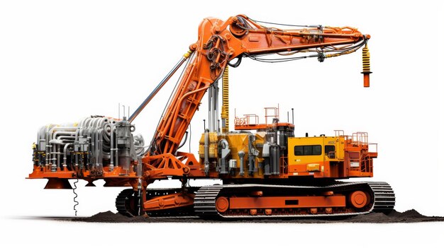 Precision Controlled Drilling Rig on White Background