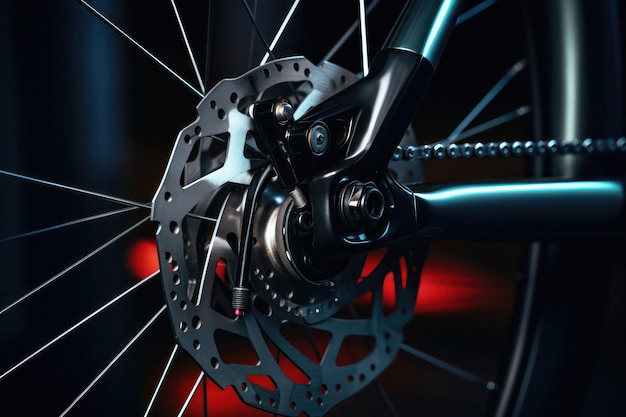 Precision Engineering Closeup of Bicycle Disc Brakes in Detail