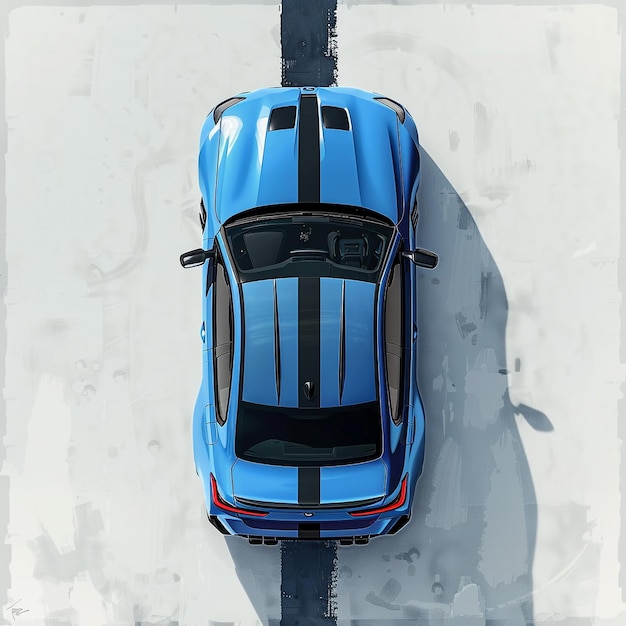 Precision in Motion Aerial View of a blue BMW M3