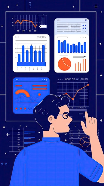 Photo predictive analytics ai forecasting trends flat design illustration