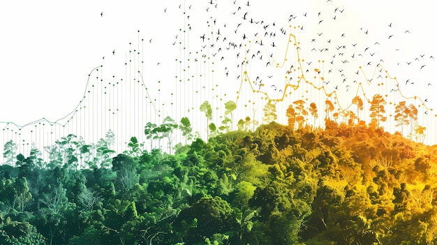 Photo predictive modeling in environmental conservation a wildlife population chart with dynamic gradient