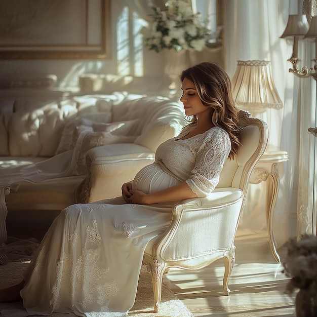 Photo pregnant woman hyperrealistic portrait