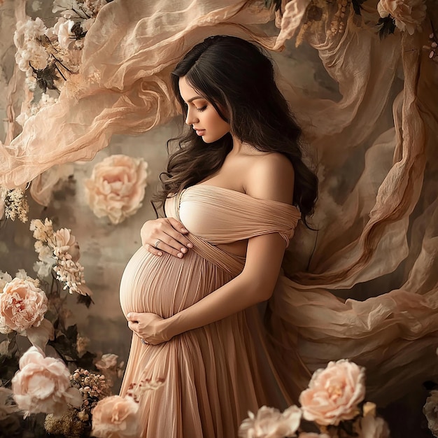 Pregnant Woman HyperRealistic Portrait