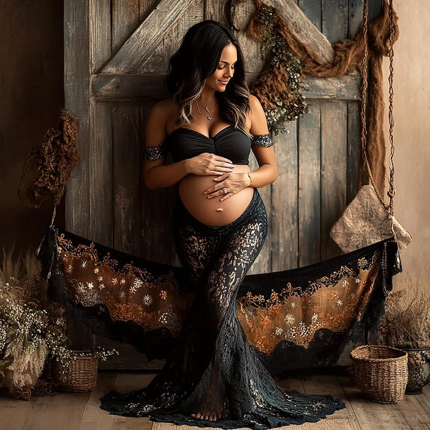 Photo pregnant woman hyperrealistic portrait