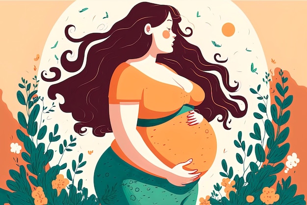 Pregnant woman illustration