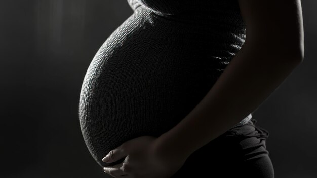 Photo pregnant woman silhouette