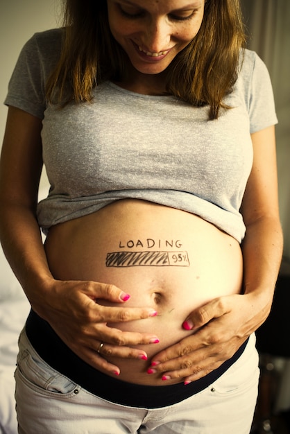 Pregnant woman waiting for her baby