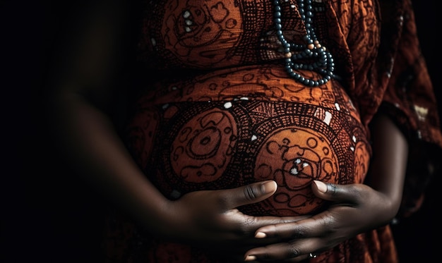 pregnant woman with her hands on her tummy a new mom Generative AI