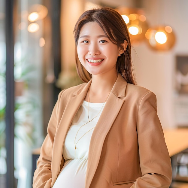 Pregnant Woman Working at the Office