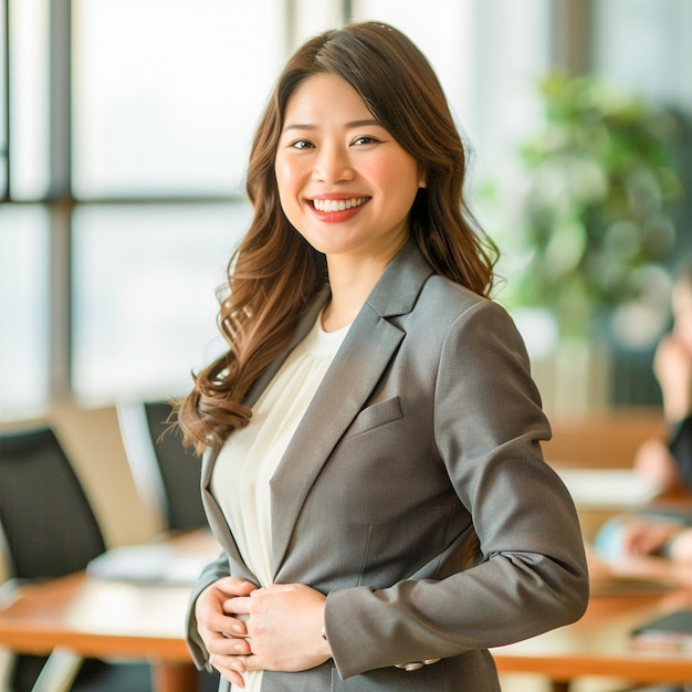 Pregnant Woman Working at the Office