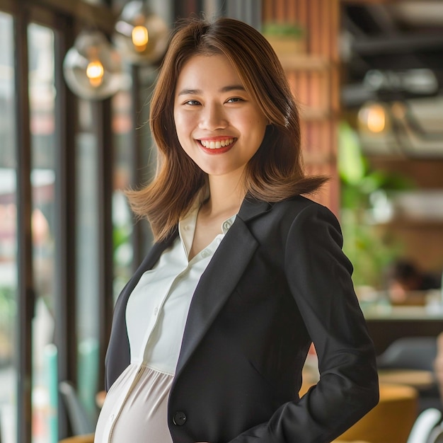 Pregnant Woman Working at the Office