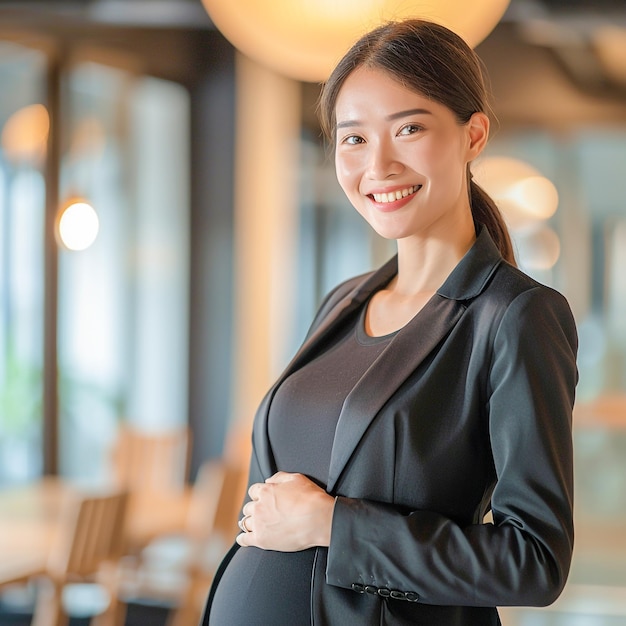 Pregnant Woman Working at the Office